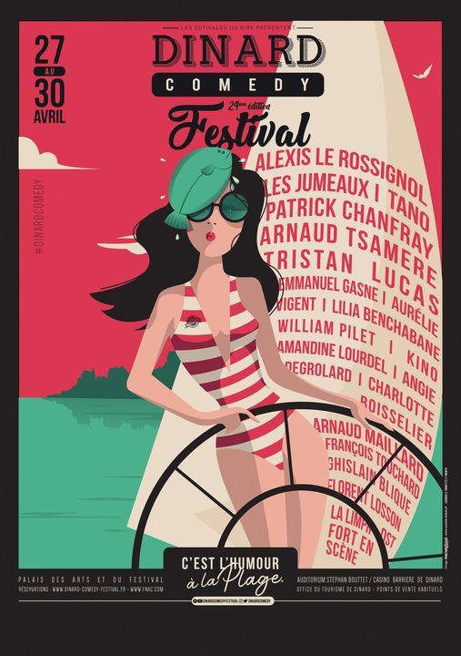 Affiche Dinard Comedy Festival réalisée par l'agence Machin Bidule.